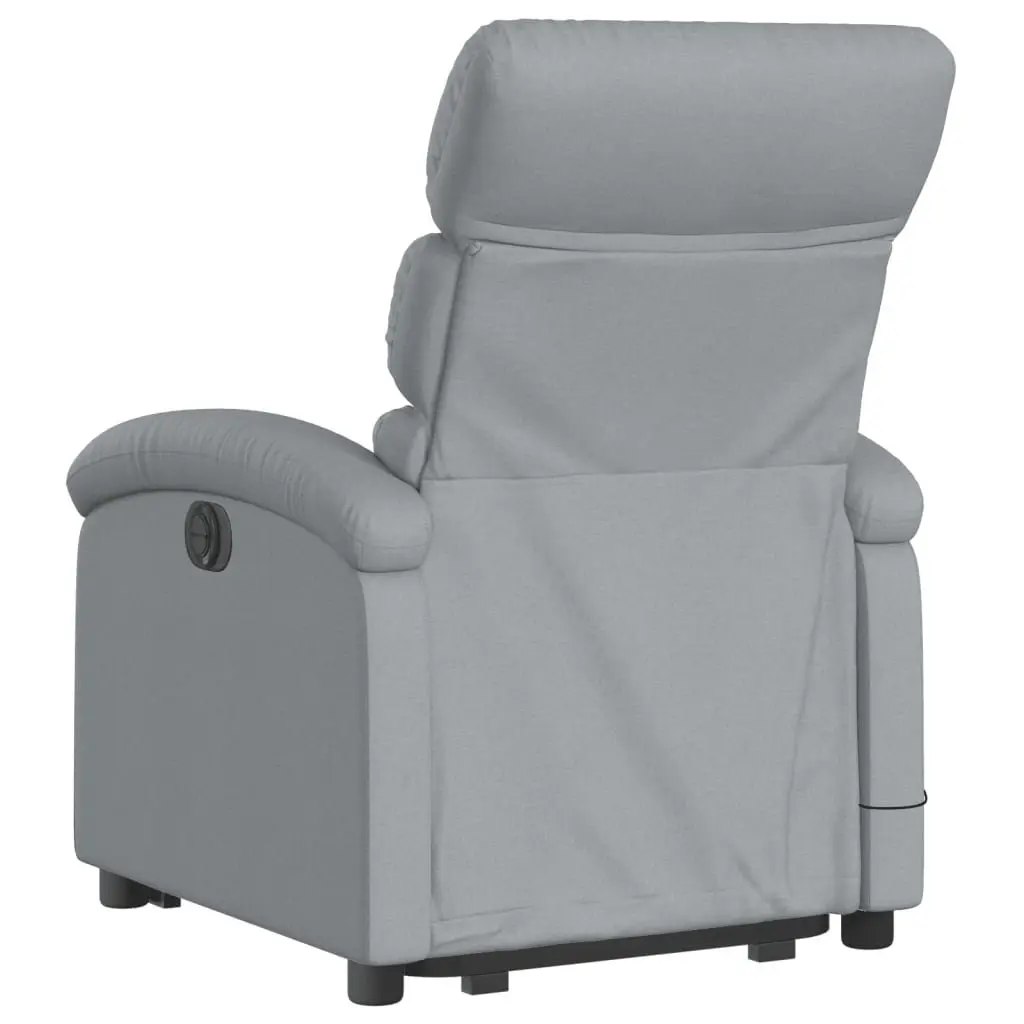 Electric Massage Recliner Chair Power Lift Function 135 Degrees Light Grey Fabric