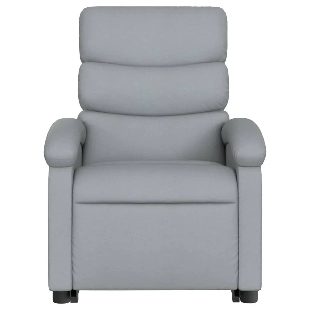 Electric Massage Recliner Chair Power Lift Function 135 Degrees Light Grey Fabric