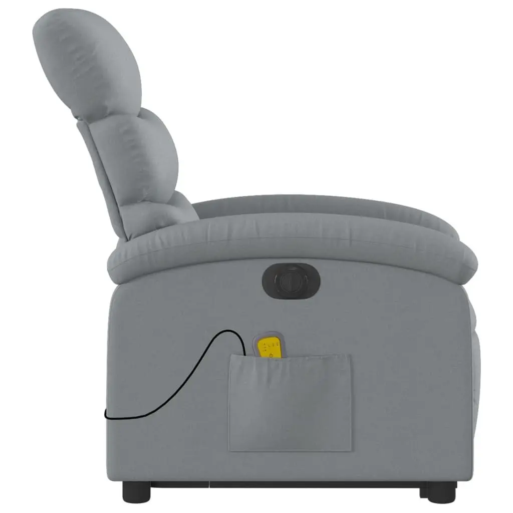 Electric Massage Recliner Chair Power Lift Function 135 Degrees Light Grey Fabric