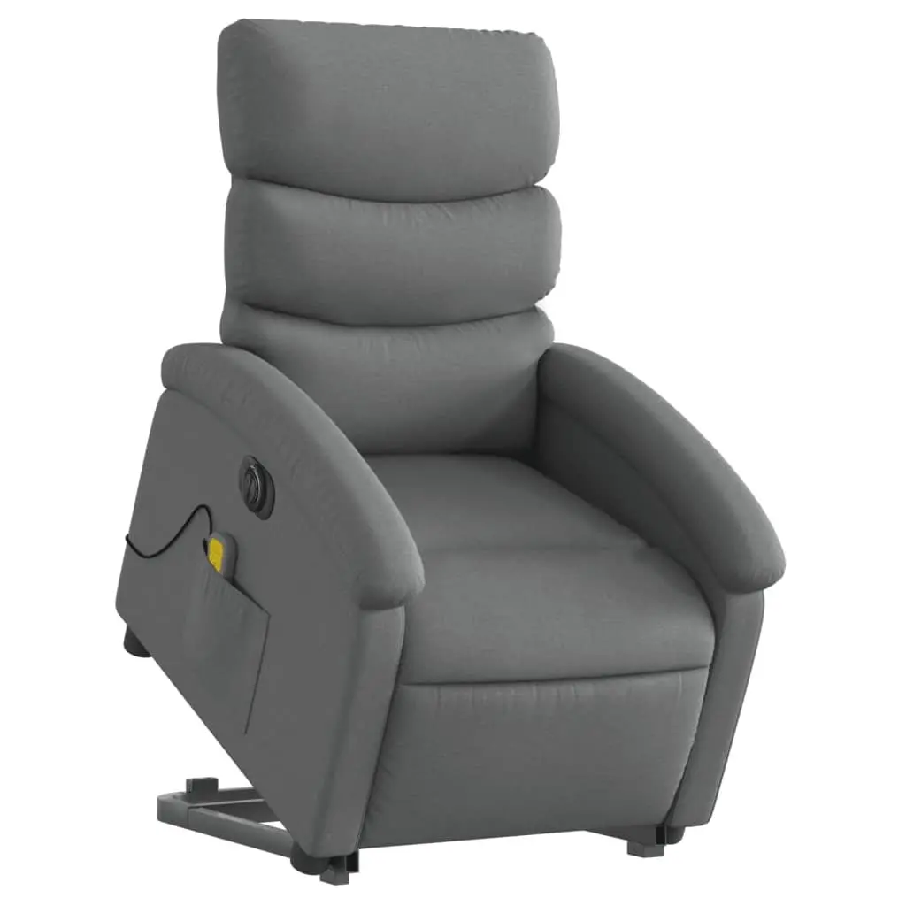 Electric Stand Up Massage Recliner Chair Grey Fabric Armchair Power Lift Recline