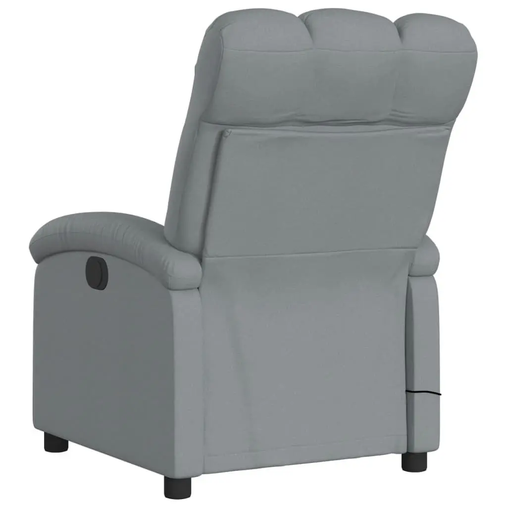 Massage Recliner Chair Grey Fabric Manual Recline Vibration Armchair Lounge