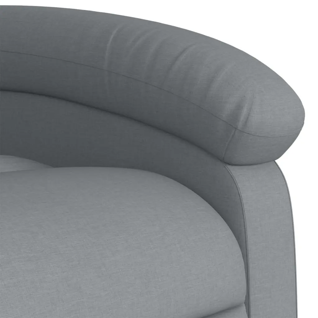 Massage Recliner Chair Grey Fabric Manual Recline Vibration Armchair Lounge
