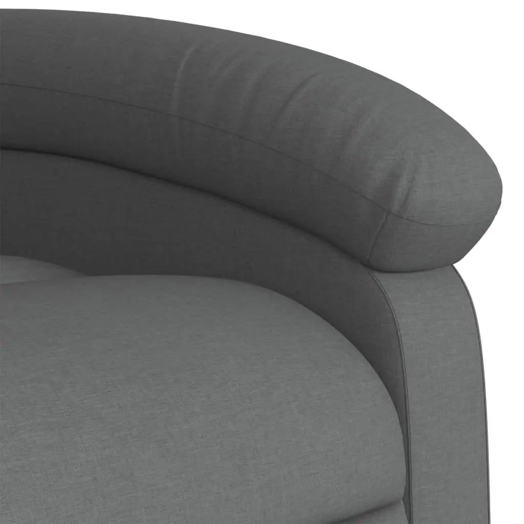 Massage Recliner Chair Manual Reclining Grey Fabric 6 Vibration Points