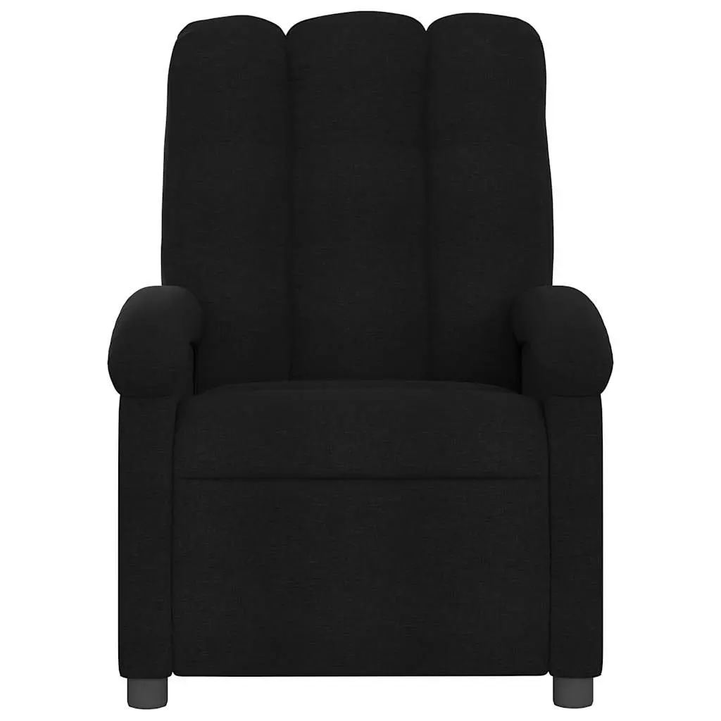 Massage Recliner Chair Black Fabric Manual Recline Vibration 6 Points Armchair