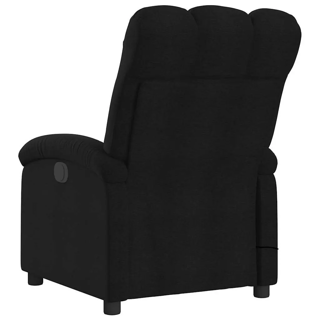Massage Recliner Chair Black Fabric Manual Recline Vibration 6 Points Armchair