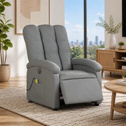 Durable Electric Massage Recliner Chair in Grey Fabric