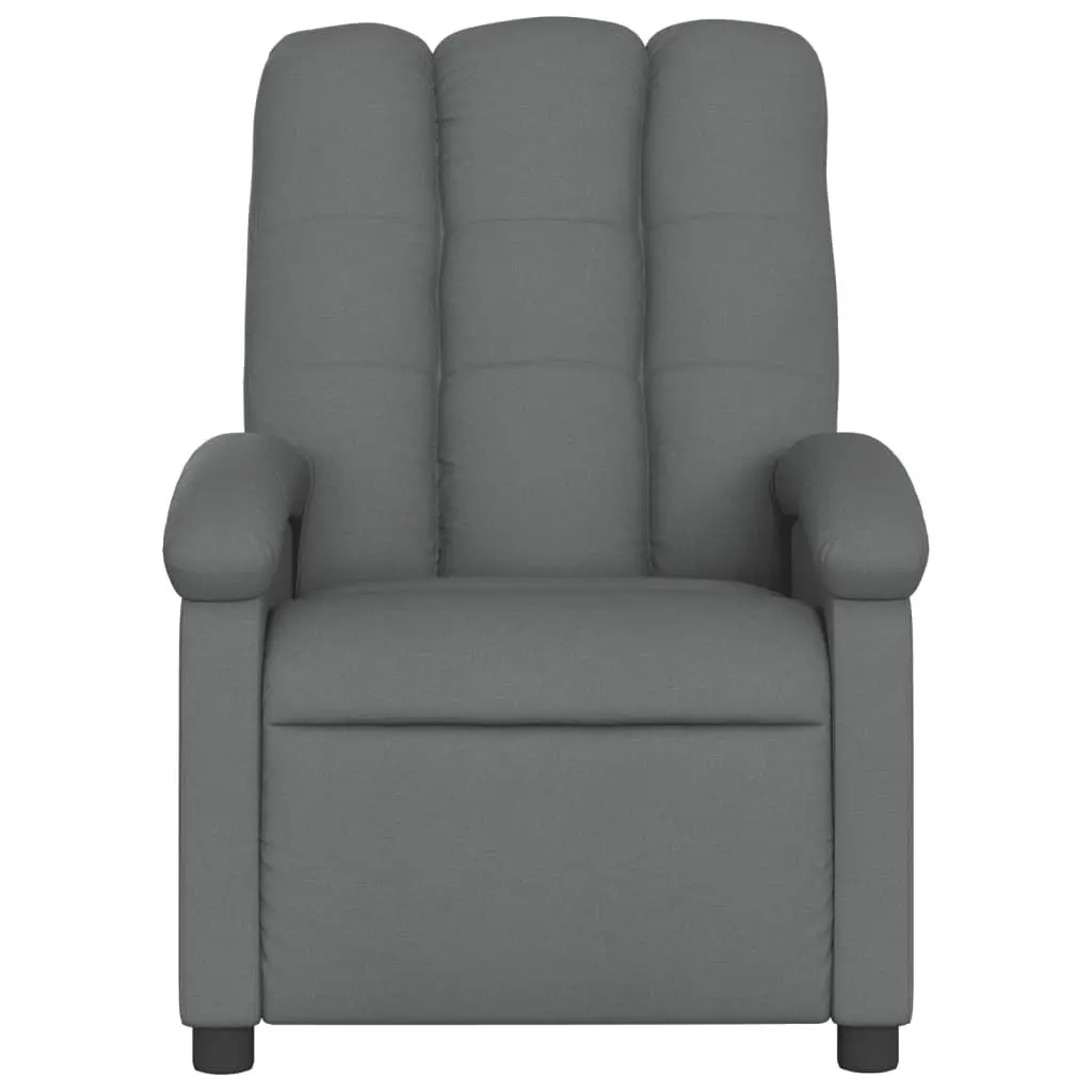 Electric Massage Recliner Chair Multi-Point Vibration Adjustable Grey Fabric