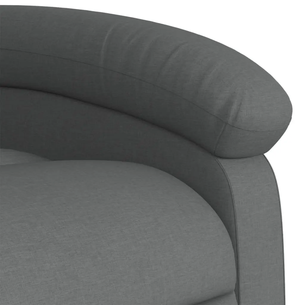 Electric Massage Recliner Chair Multi-Point Vibration Adjustable Grey Fabric