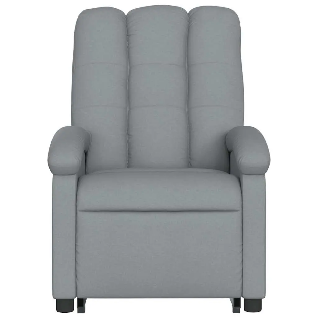 Electric Massage Chair Stand Up Recliner Grey Fabric Power Lift 135 Degrees