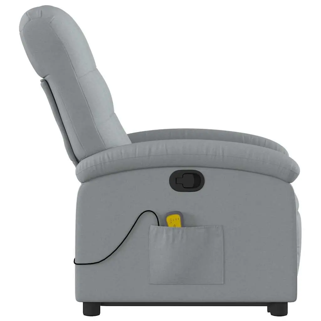 Electric Massage Chair Stand Up Recliner Grey Fabric Power Lift 135 Degrees