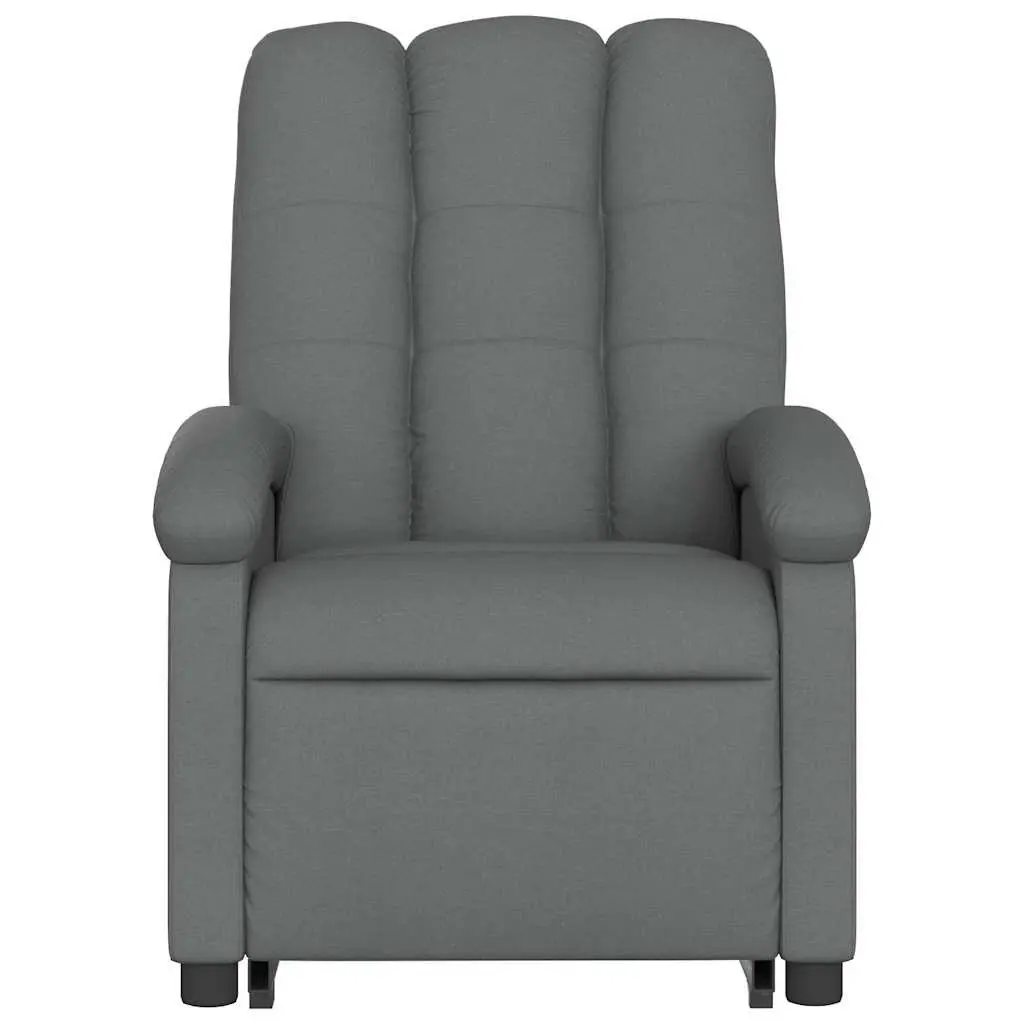 Stand Up Massage Recliner Chair Grey Fabric Power Lift Electric Elderly Armchair
