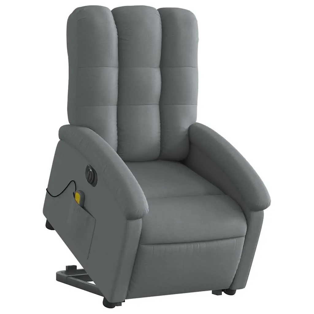 Electric Massage Recliner Chair Power Lift Function 135 Degrees Grey Fabric