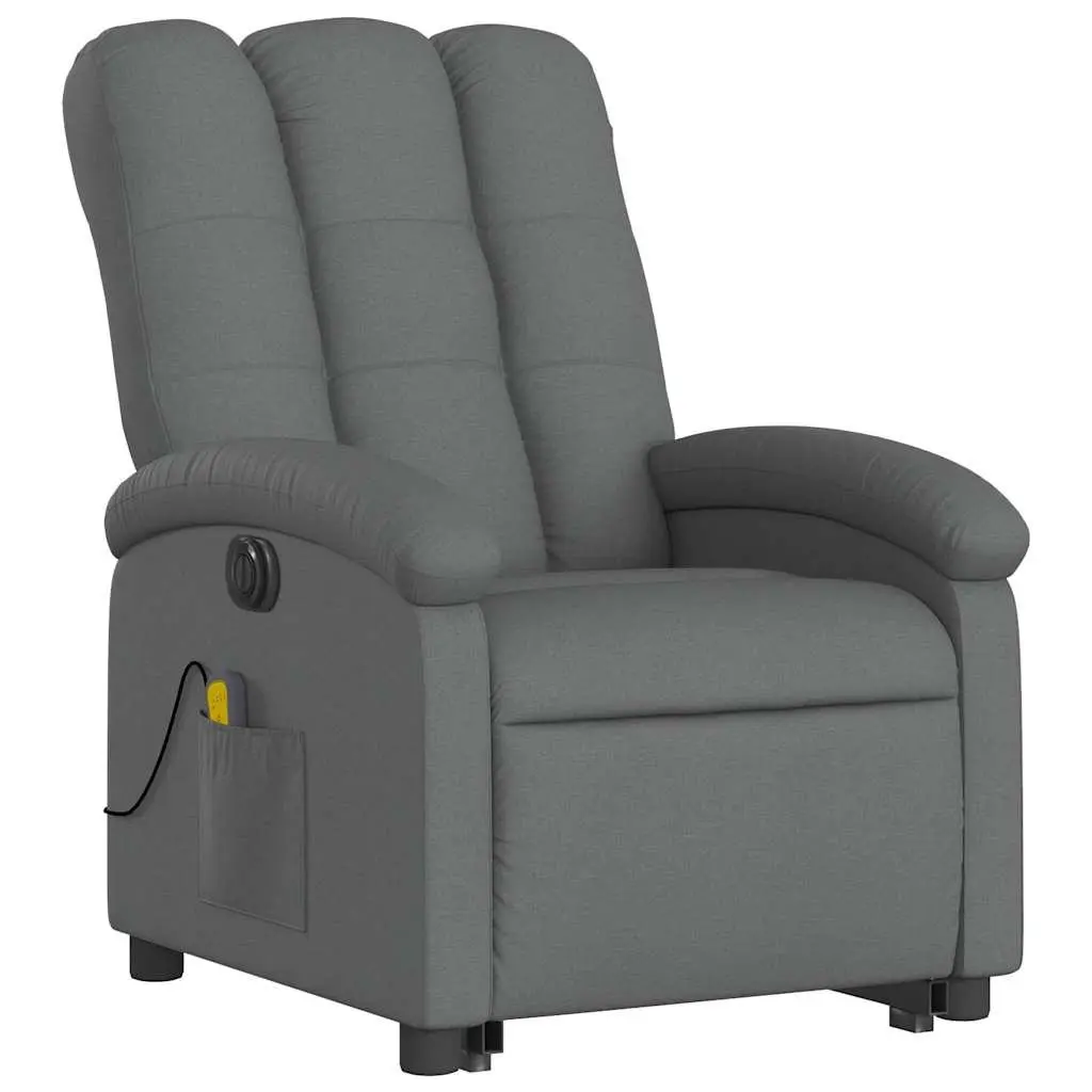Electric Massage Recliner Chair Power Lift Function 135 Degrees Grey Fabric
