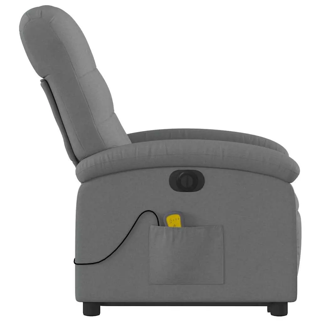 Electric Massage Recliner Chair Power Lift Function 135 Degrees Grey Fabric
