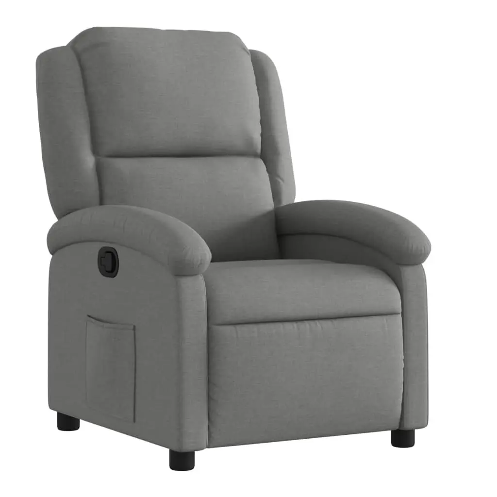 Recliner Chair Manual Reclining Armchair Dark Grey Fabric