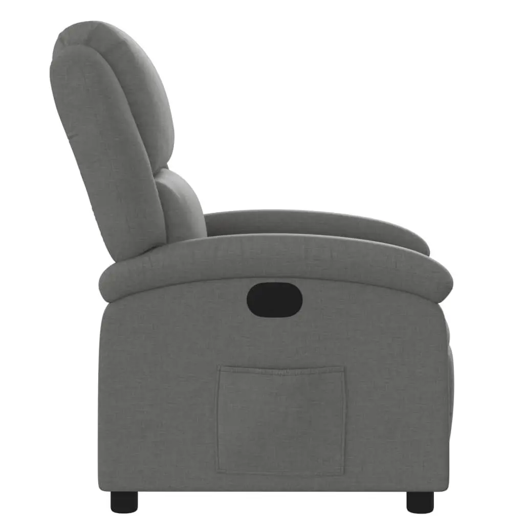 Recliner Chair Manual Reclining Armchair Dark Grey Fabric