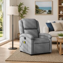 Reliable Grey Fabric Massage Recliner Chair for Relaxation