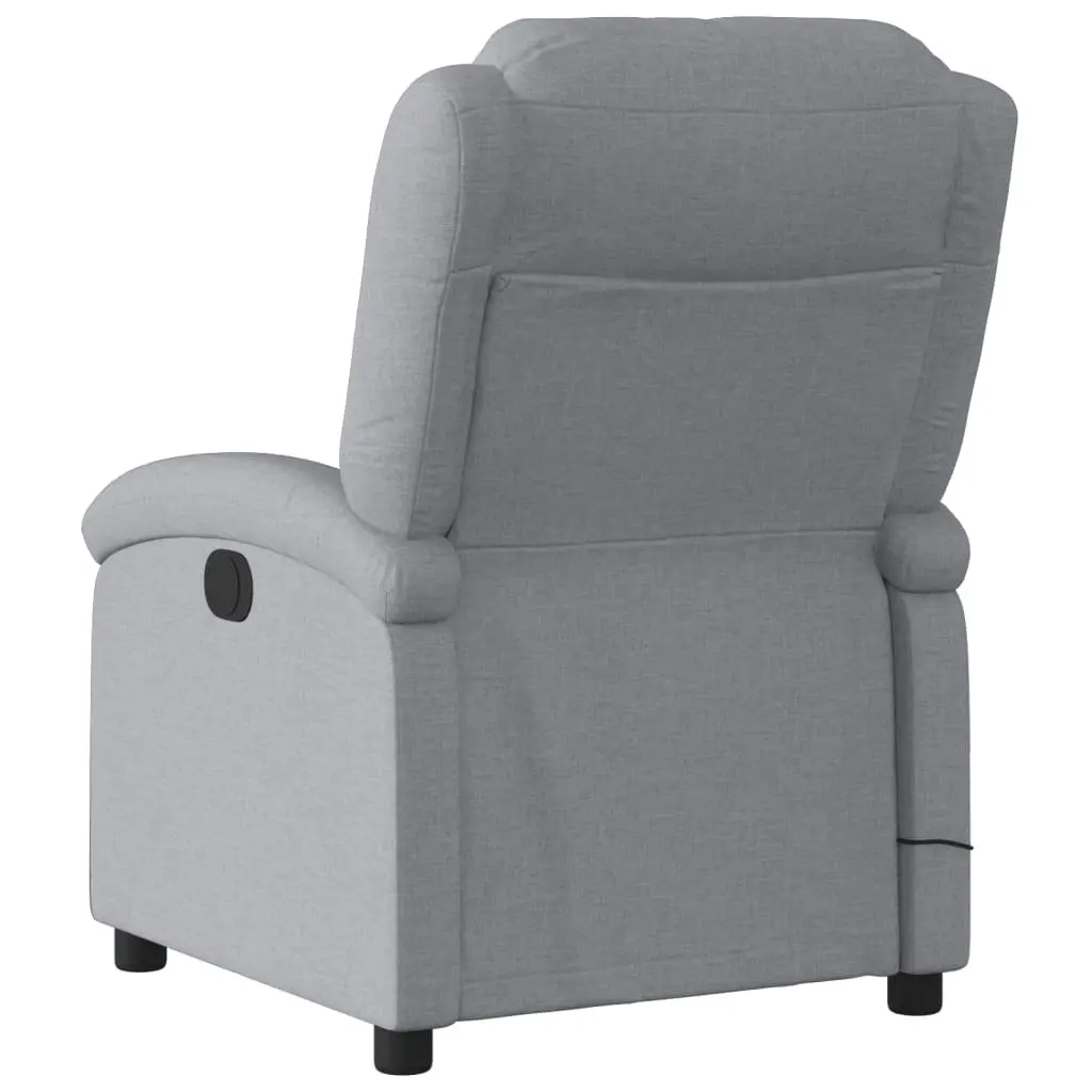 Massage Recliner Chair Manual Reclining Armchair Grey Fabric 6 Points Vibration