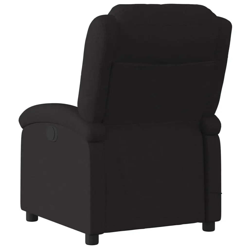 Massage Recliner Chair Manual Recline 135 Degree Black Fabric 6 Massage Points