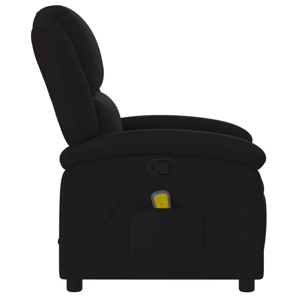 Massage Recliner Chair Manual Recline 135 Degree Black Fabric 6 Massage Points