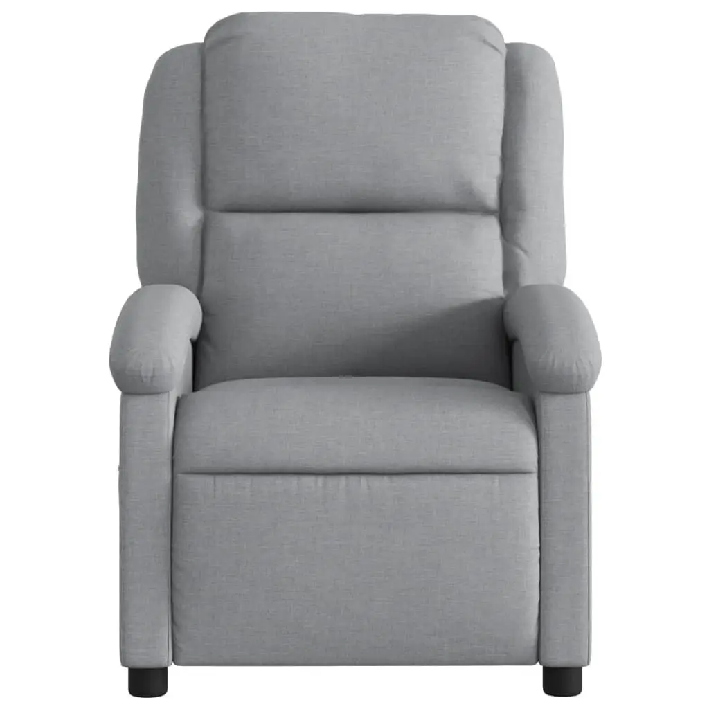 Electric Recliner Chair Light Grey Fabric Armchair with Footrest Adjustment