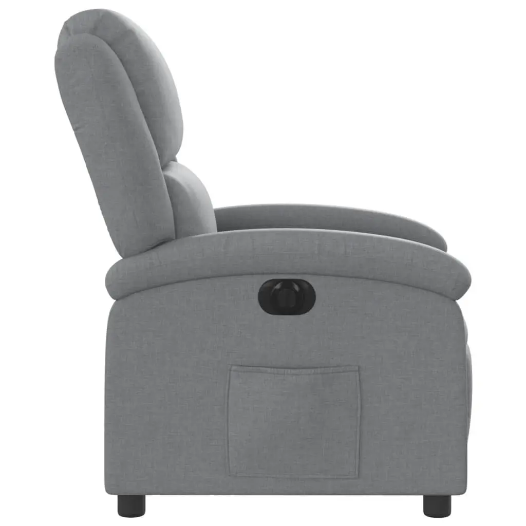 Electric Recliner Chair Light Grey Fabric Armchair with Footrest Adjustment