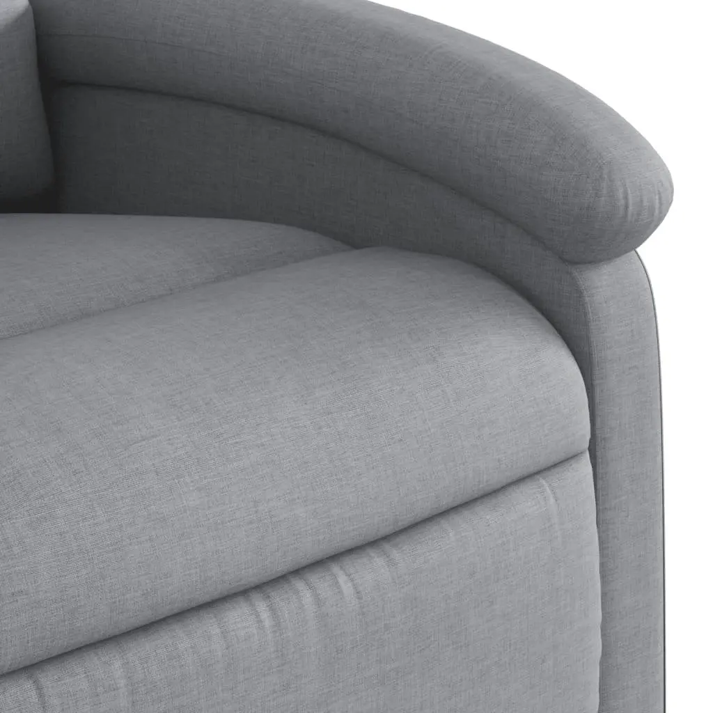 Electric Recliner Chair Light Grey Fabric Armchair with Footrest Adjustment