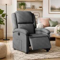 Grey Fabric Electric Recliner Chair: Practical Comfort