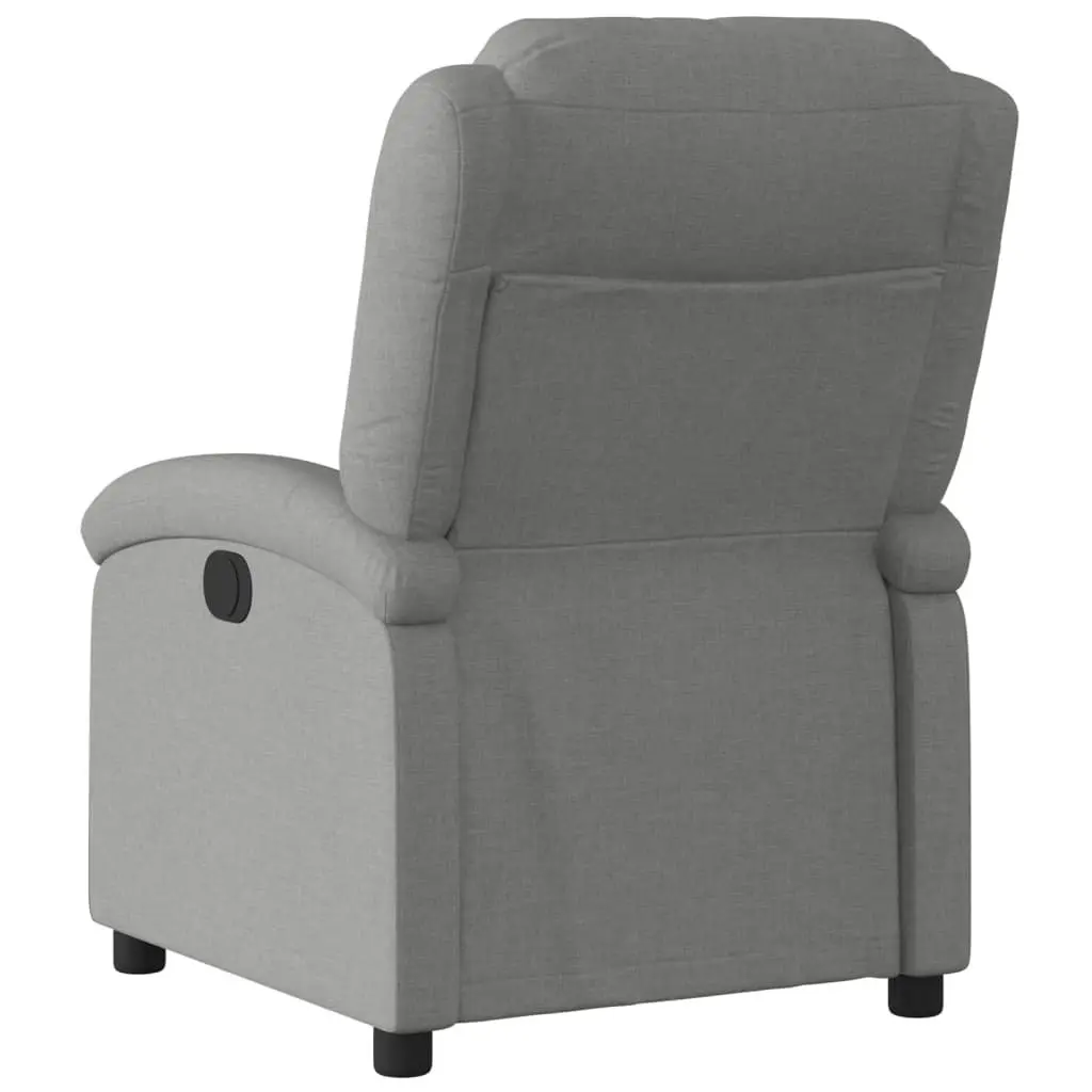 Recliner Chair Electric Grey Fabric Armchair Adjustable Backrest Footrest