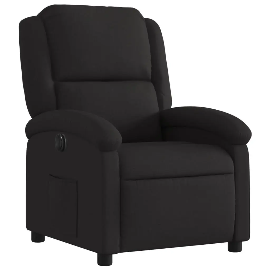 Recliner Armchair Electric Motorized Adjustable Footrest Black Fabric