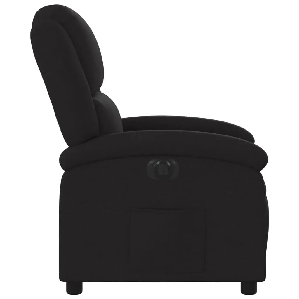 Recliner Armchair Electric Motorized Adjustable Footrest Black Fabric