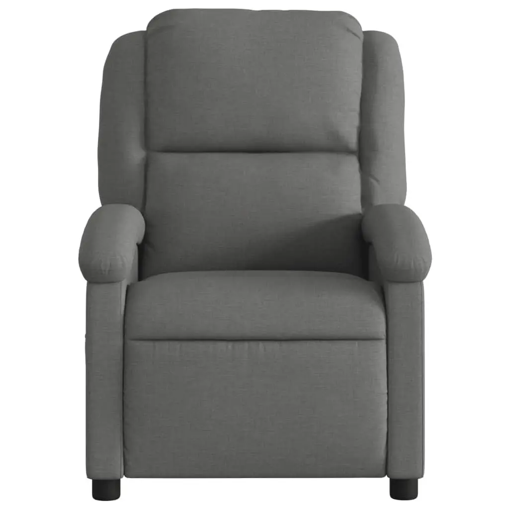 Electric Massage Recliner Chair Grey Fabric Adjustable Footrest