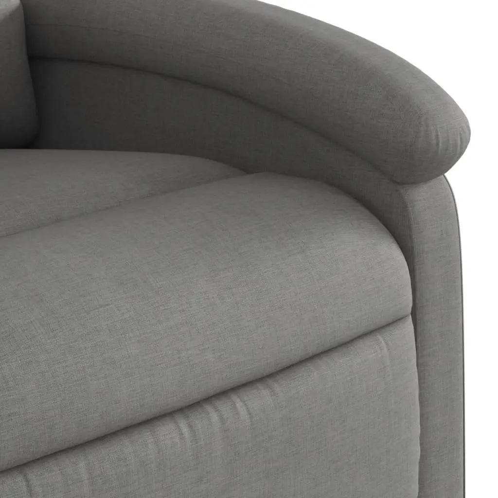 Electric Massage Recliner Chair Grey Fabric Adjustable Footrest