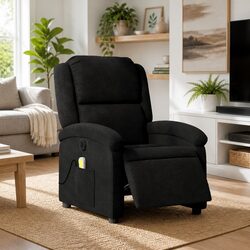 Reliable Black Fabric Electric Massage Recliner for Relaxation