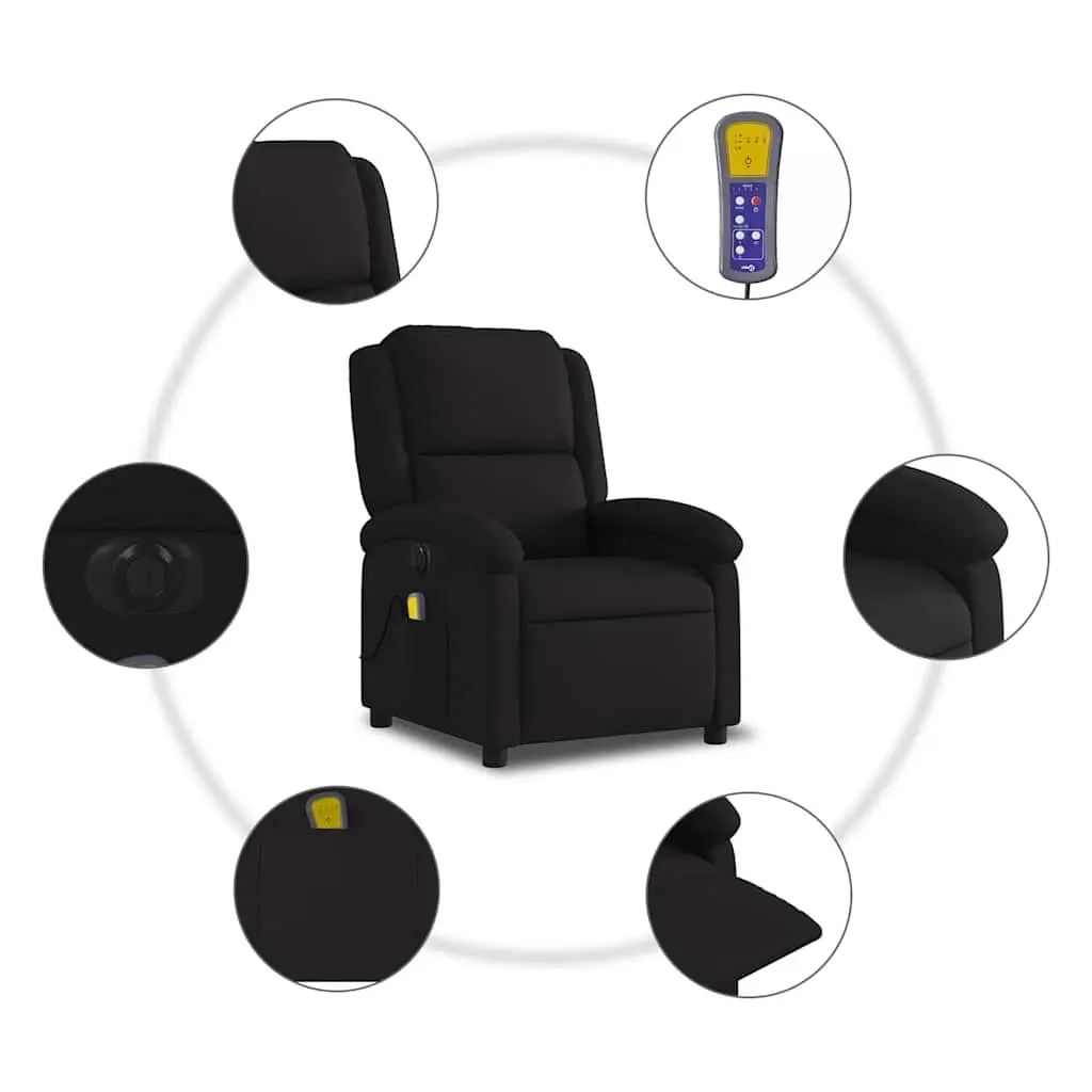 Electric Massage Recliner Chair Vibration Relaxation Black Fabric