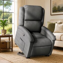 Comforting Dark Grey Recliner Chair with Lift Function