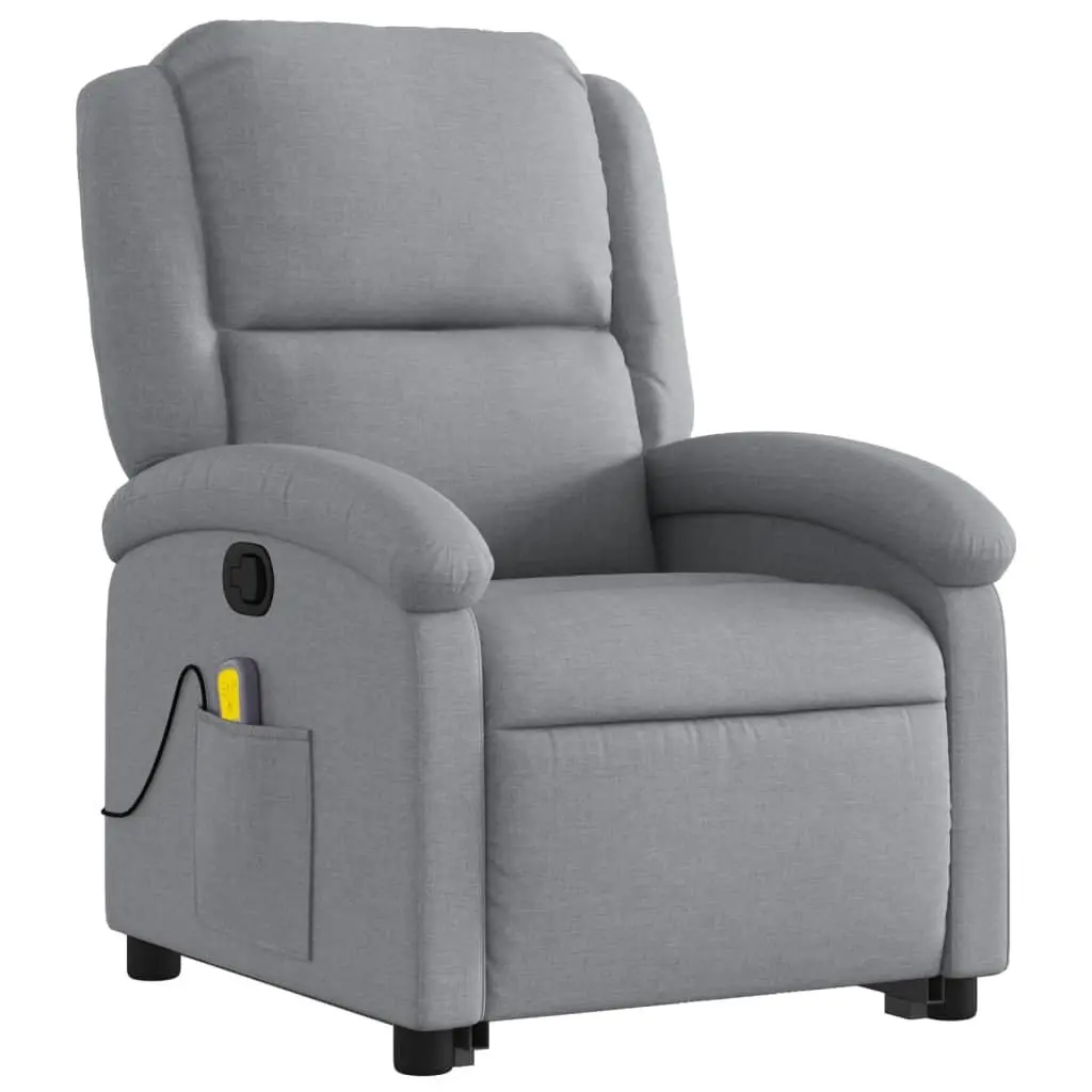 Electric Massage Recliner Chair Power Lift Grey Fabric