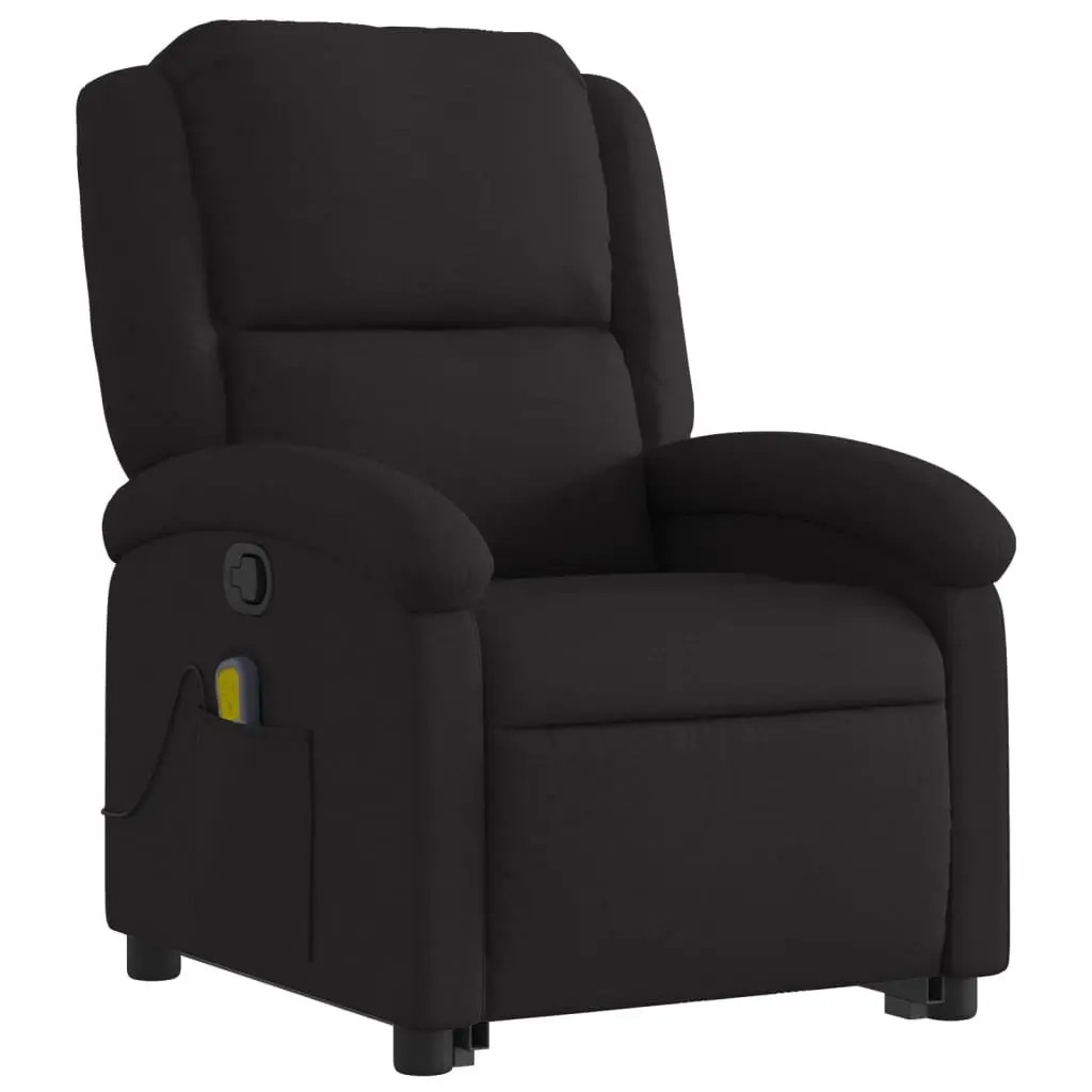 Electric Massage Recliner Chair Power Lift Function Manual Recline 135 Degrees Black Fabric