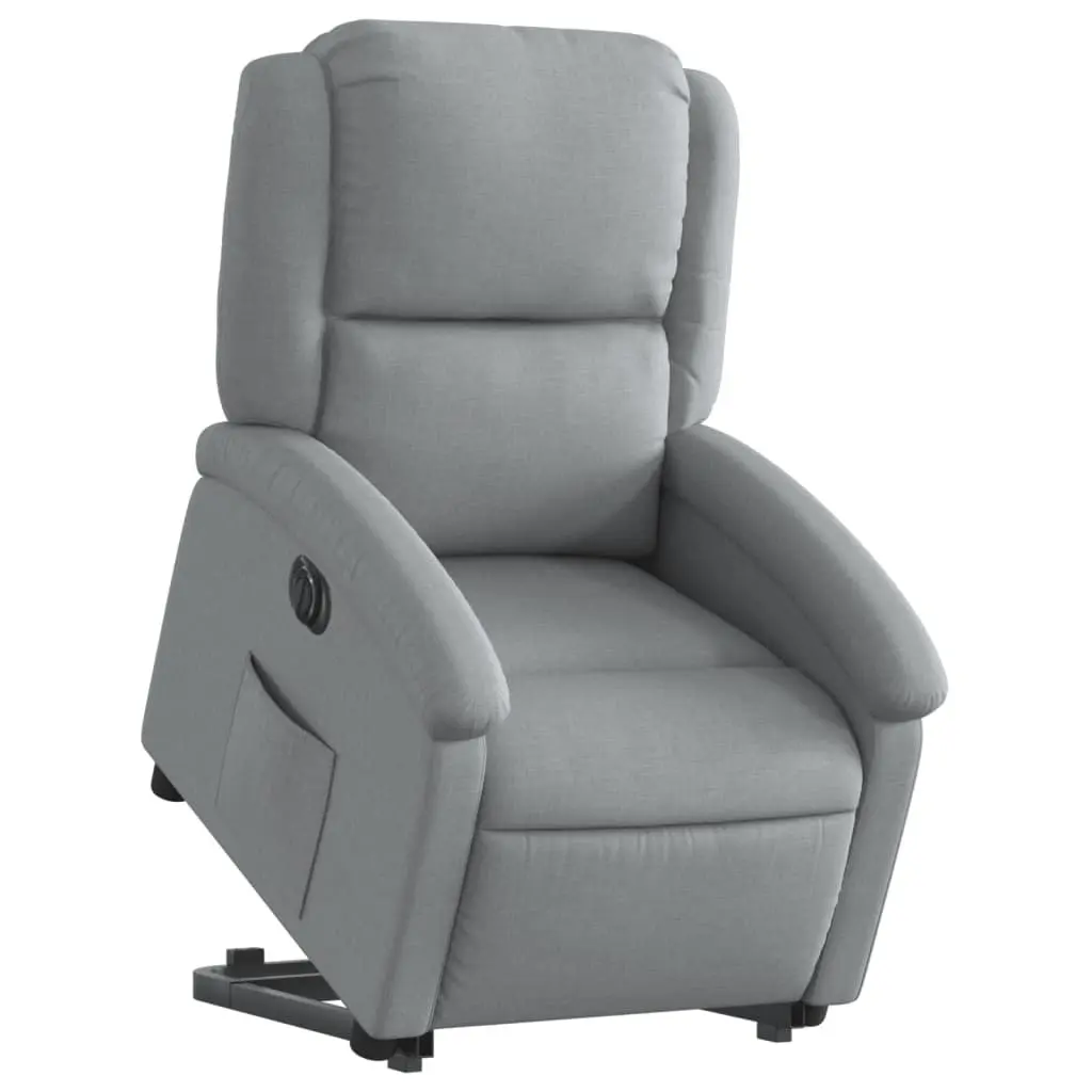 Electric Stand Up Recliner Chair Power Lift Recline Light Grey Fabric