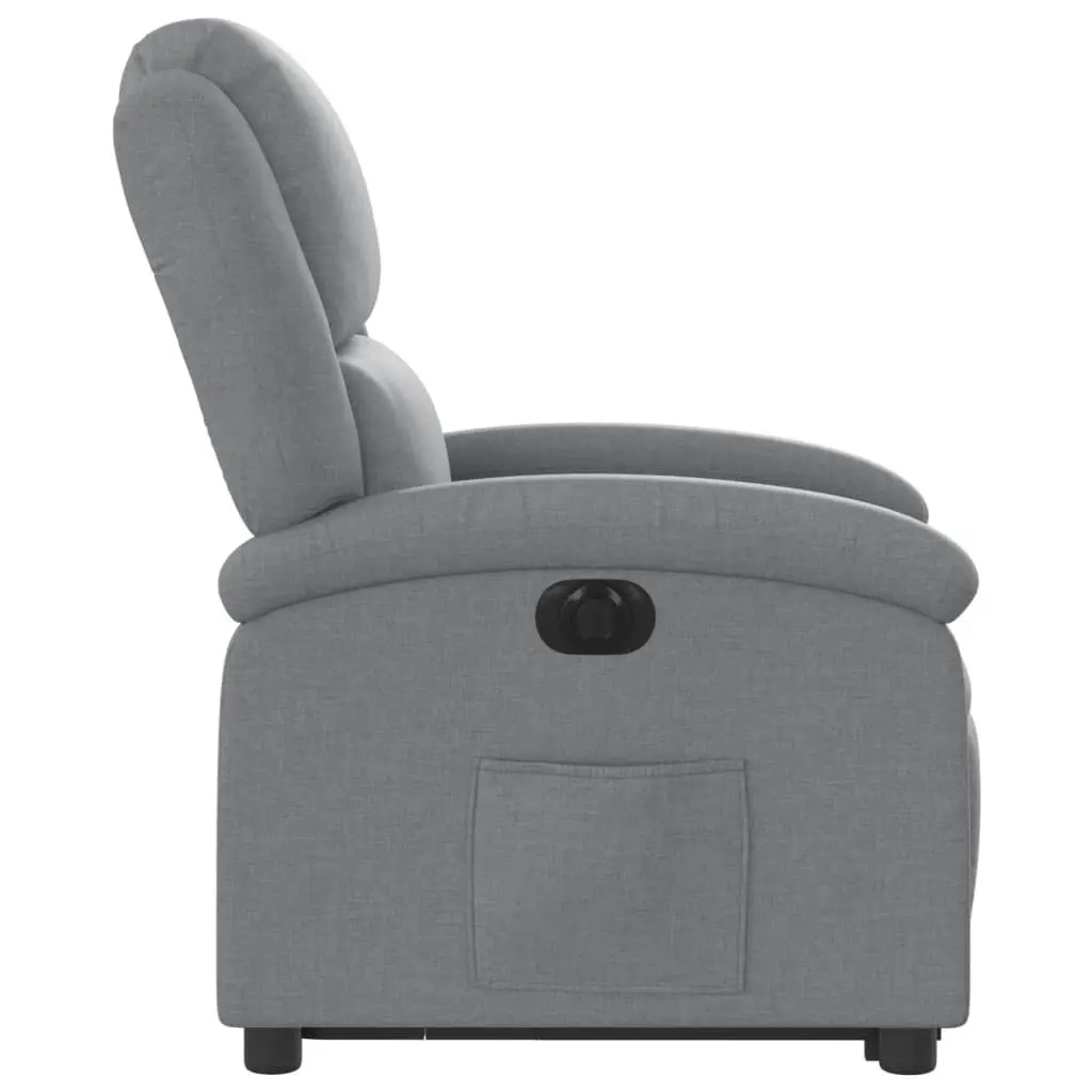 Electric Stand Up Recliner Chair Power Lift Recline Light Grey Fabric