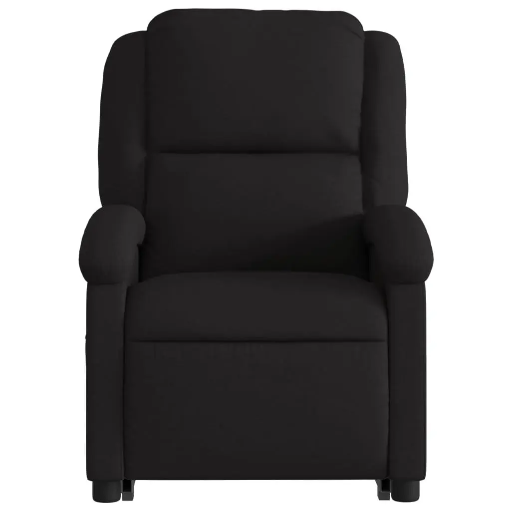 Electric Stand Up Recliner Chair Black Fabric Lift Armchair for Elderly
