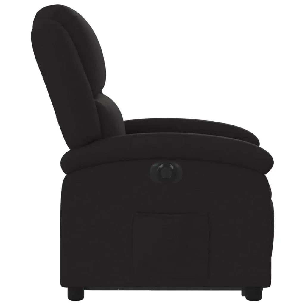 Electric Stand Up Recliner Chair Black Fabric Lift Armchair for Elderly