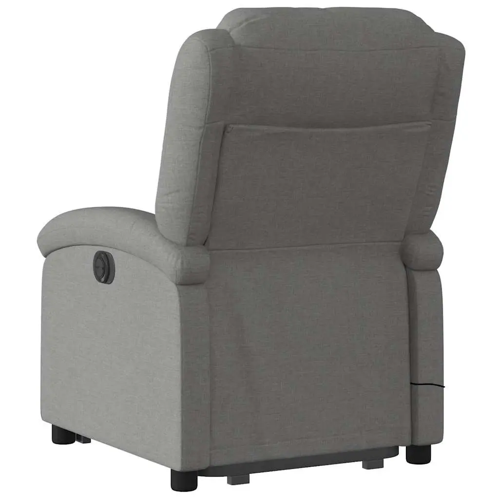 Electric Stand Up Massage Recliner Chair Grey Fabric Lift Recline Armchair