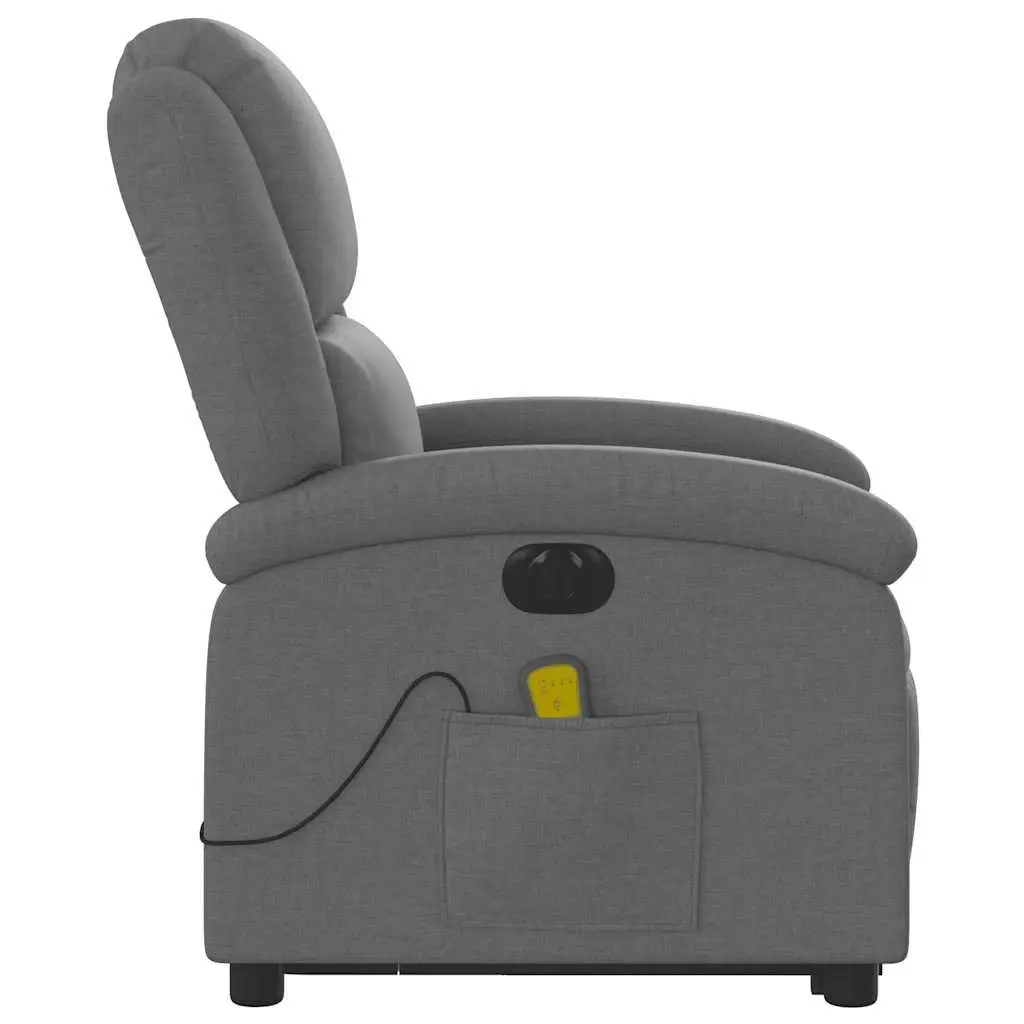Electric Stand Up Massage Recliner Chair Grey Fabric Lift Recline Armchair