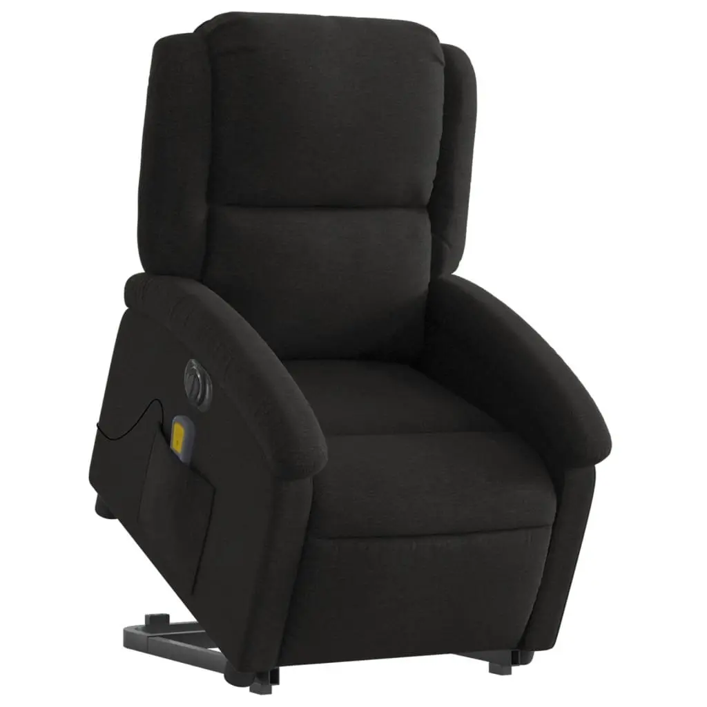 Electric Massage Recliner Chair Power Lift Electric Recline 135 Degrees Black Fabric