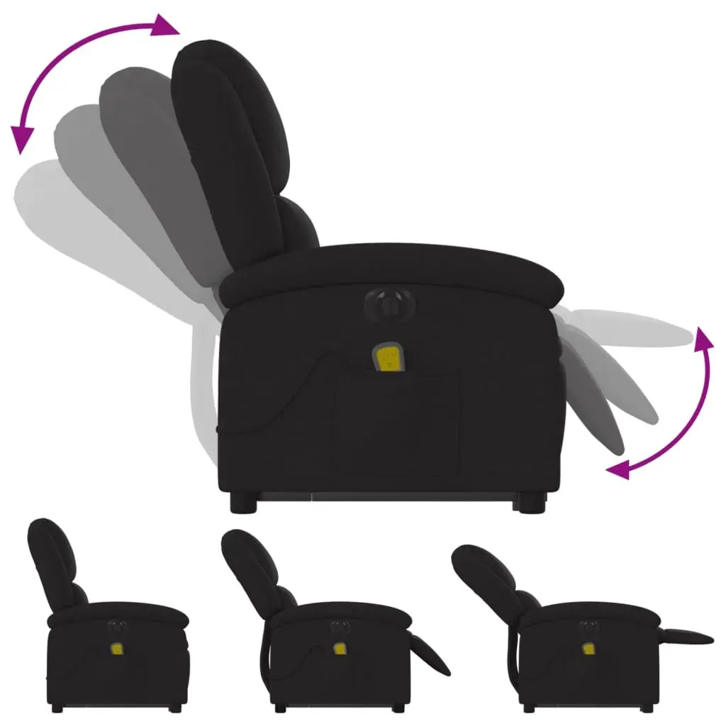 Electric Massage Recliner Chair Power Lift Electric Recline 135 Degrees Black Fabric