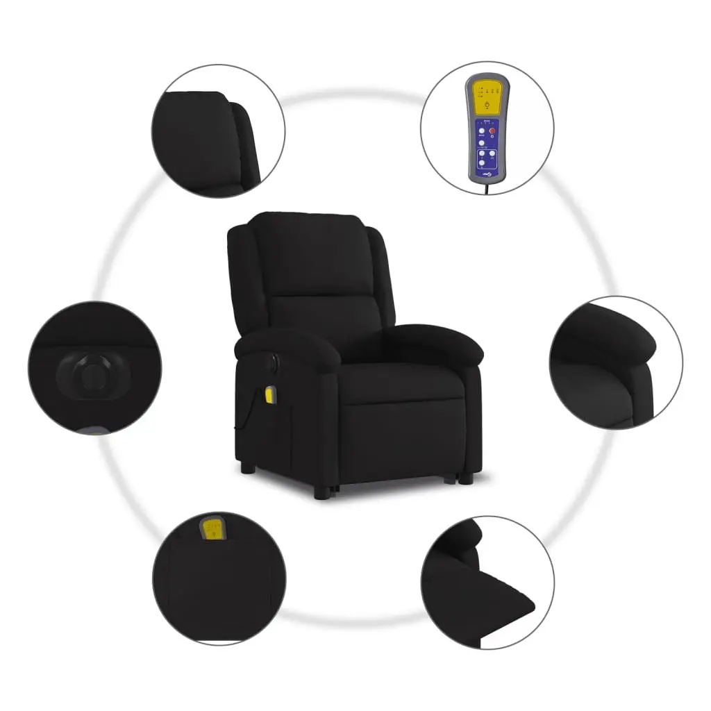 Electric Massage Recliner Chair Power Lift Electric Recline 135 Degrees Black Fabric