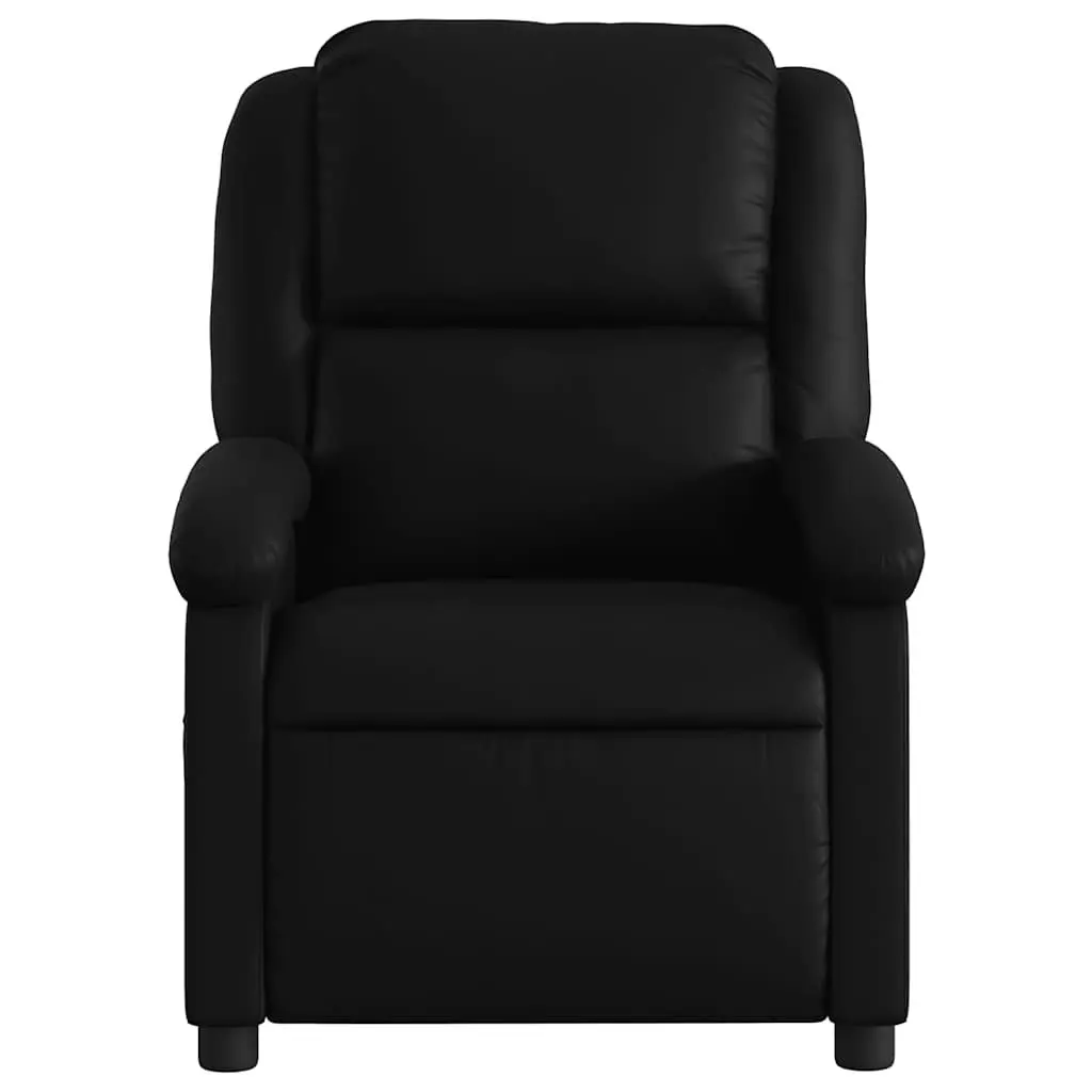 Massage Recliner Chair Vibration Faux Leather Adjustable Backrest Footrest Black