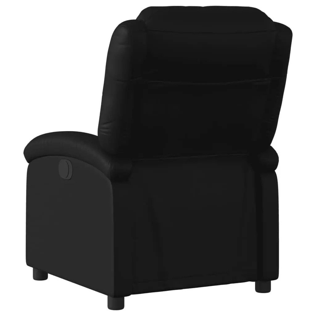 Electric Recliner Armchair Black Faux Leather Remote Control Footrest Adjustable