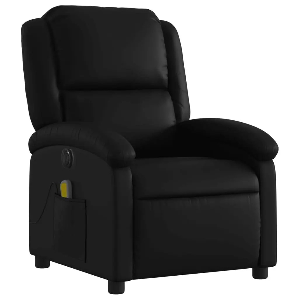 Electric Massage Recliner Chair Vibration Massage 135 Degrees Black Faux Leather